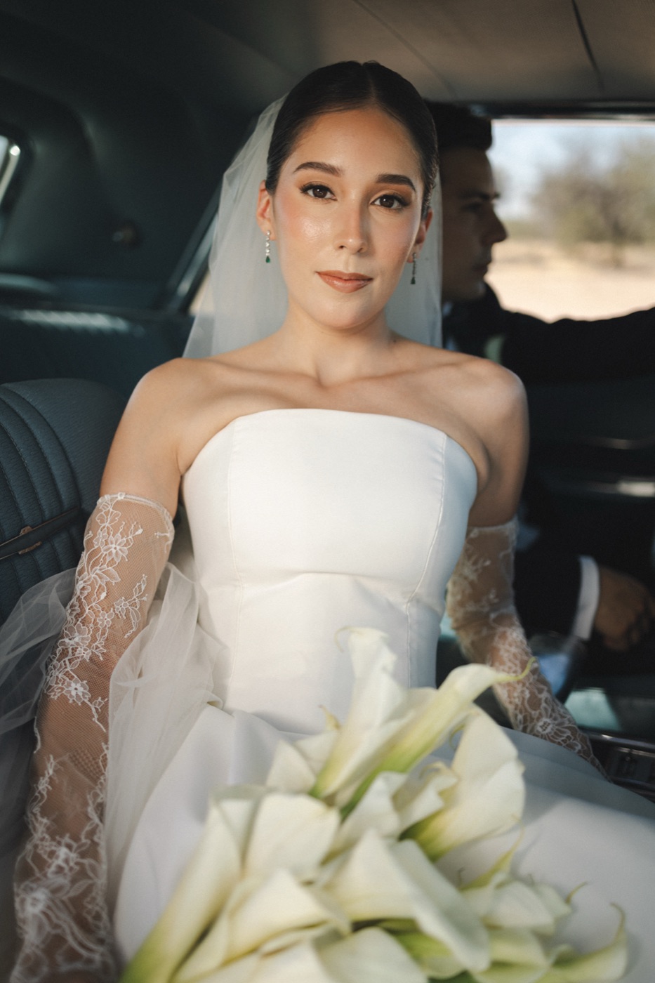 Retrato de la novia con velo